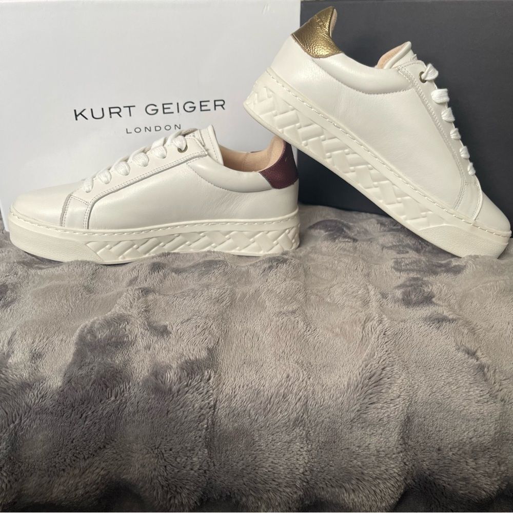 NEW Kurt Geiger London Brixton Lane Evil Eye Rainbow Low Top Leather Sneaker 7.5 - Picture 2 of 12